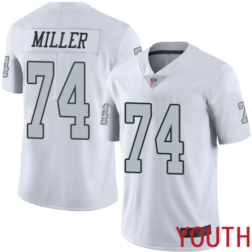 Oakland Raiders Limited White Youth Kolton Miller Jersey NFL Football #74 Rush Vapor Untouchable Jersey->youth nfl jersey->Youth Jersey
